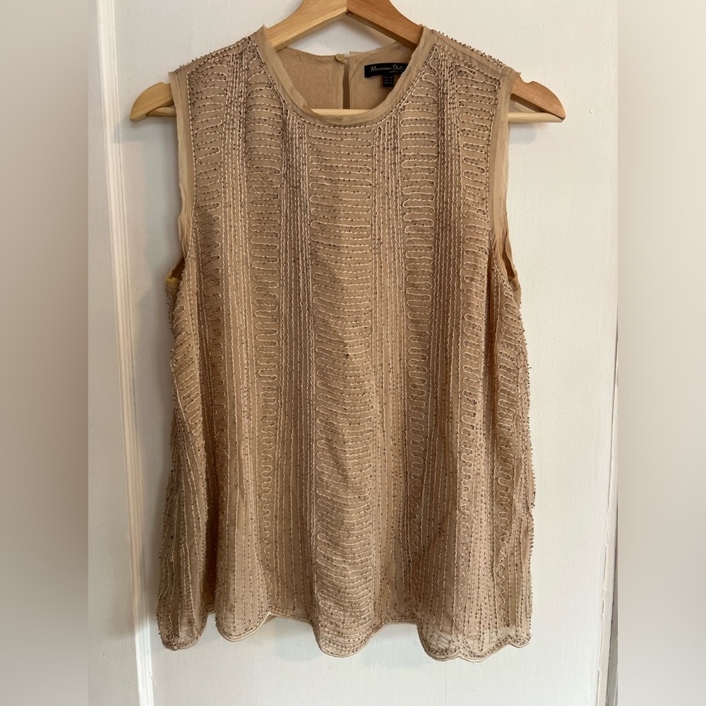 Massive Dutti scallop hem sequin top